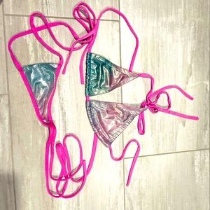 Cotton candy thong bikini